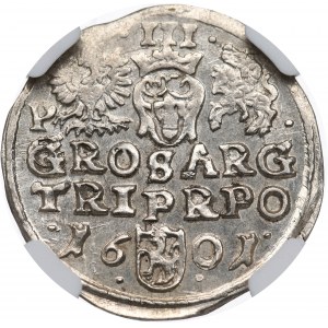 Sigismund III. Vasa, Trojak 1601, Poznań - NGC MS62