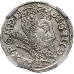 Sigismund III Vasa, Trojak 1601, Poznań - NGC MS62