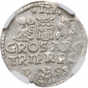 Sigismund III. Vasa, Trojak 1599, Poznań - NGC MS64