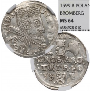 Žigmund III Vasa, Trojak 1599, Bydgoszcz - MGC MS64