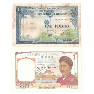 Französisch-Indochina, 2 x Piastra-Set