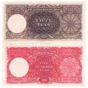 Chiny, 50 i 500 Yuan 1944