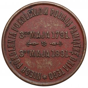 Poľsko, Pamätná medaila k 100. výročiu prijatia Ústavy z 3. mája 1891 - rarita