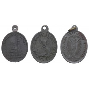Europe, Set of religious medallions including St. Joseph of Kalisk.