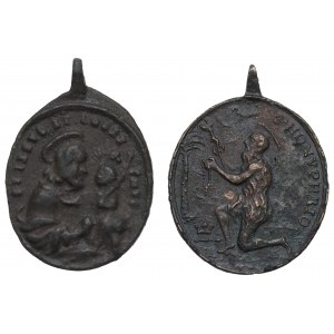 Poland and Europe, Set of medallions including Our Lady of Pochaivsk.