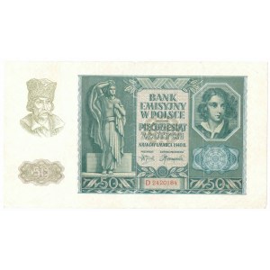 GG, 50 i 100 złotych 1940 , 100 złotych 1941 (zestaw 3 egzemplarze)