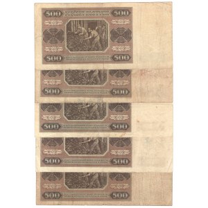 PRL, 500 zl. 1948 sada 5 kusů (různé série)
