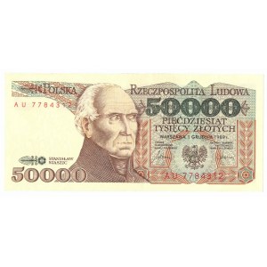 PRL, 50.000 złotych 1989 AU