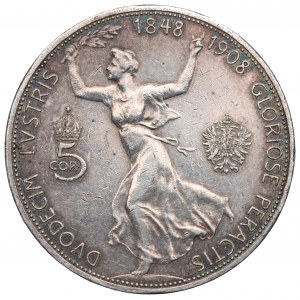 Austria, Franciszek Józef, 5 koron 1908 - 60-lecie panowania