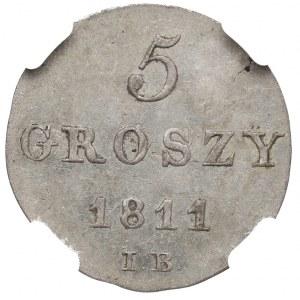 Varšavské vojvodstvo, 5 Groszy 1811 IB - NGC MS61