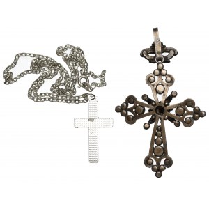 Europe, set of crosses - decorated with pink silver stones