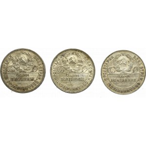Soviet Union, Lot of 1/2 rouble 1924