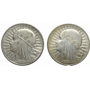 II RP, Set of 10 gold 1933 Head of a woman