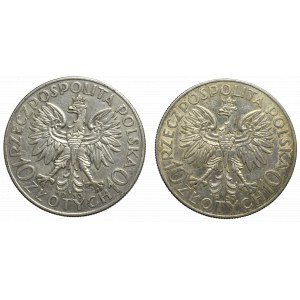 II RP, Zestaw 10 złotych 1933 Głowa kobiety