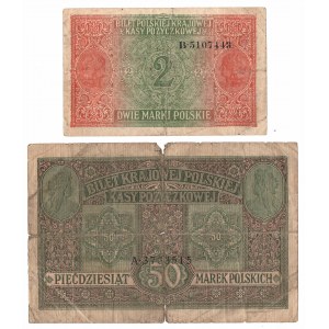 Set, 50 mkp 1917 general and 2 mkp 1917 general