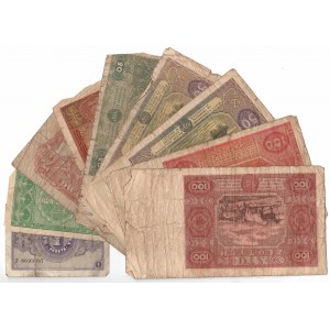 PRL, Zestaw banknotów z roku 1944, 1946, 1947