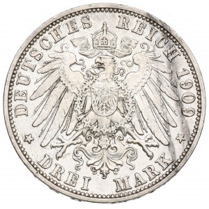 Nemecko, Prusko, Wilhelm II, 3 marky 1909 A