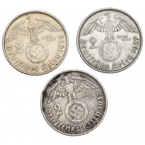 Germany, III Reich, Lot of 2 mark 1937-38