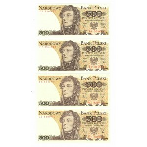 PRL, Zestaw 500 złotych 1982 FP, EL - 4 sztuki