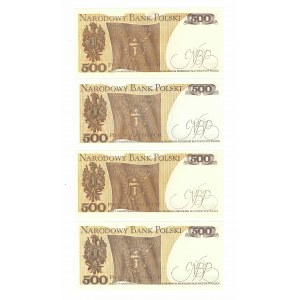 People's Republic of Poland, 500 gold set 1982 EL, GL, FC - 4 pieces