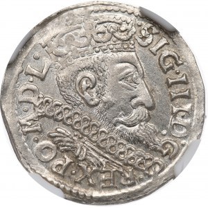 Zygmunt III Waza, Trojak 1600, Bydgoszcz - NGC MS62