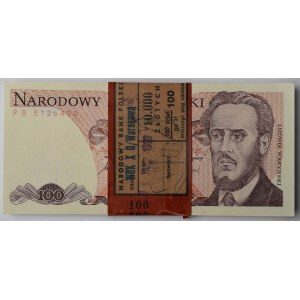Poľská ľudová republika, bankový balík 100 zlotých 1988 PB