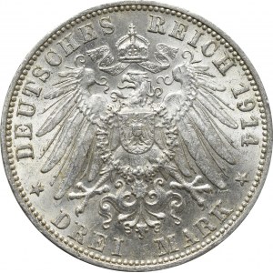 Nemecko, Württembersko, 3 známky 1914