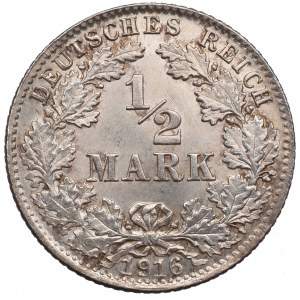 Germany, 1/2 mark 1916 D, Munchen