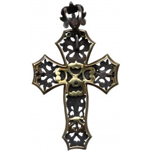 Europe, Cross 19th century - Art Nouveau. Gold, silver, enamel.