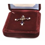 Europe, Cross with diamonds, Faberge, with certificate, 14 k gold