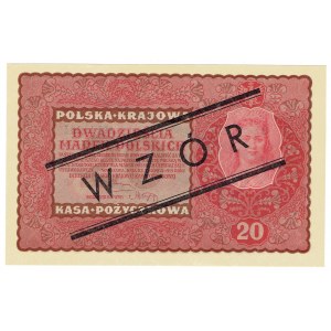 II RP, 20 marek polskich 1919 II Serja EO WZÓR