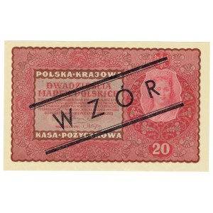 II RP, 20 Polish marks 1919 II Series EO MODEL.