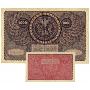 Polska, II RP, zestaw banknotów