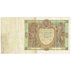 50 złotych 1929 - bez serii i numeracji RZADKOŚĆ