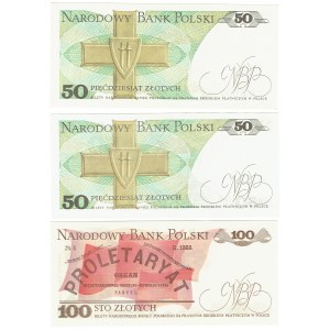 PRL, Zestaw banknotów 50-200 złotych