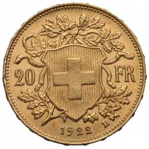 Switzerland, 20 francs 1922