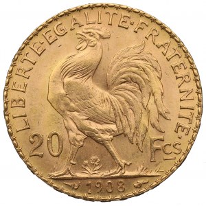 Francja, 20 franków 1908
