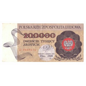 Poľská ľudová republika, 200 000 zlotých 1989 D