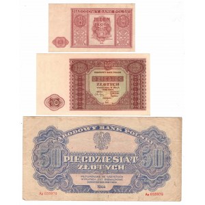 PRL, Zestaw banknotów z lat 1944-1946
