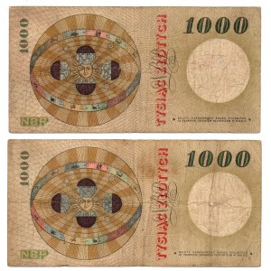 PRL, 1000 zlotých 1965 Copernicus - sada 2 kusov
