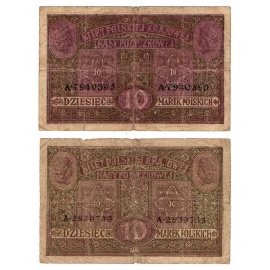 10 mkp 1916 Generał biletów - zestaw 2 egzemplarze