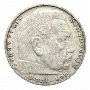 Niemcy, III Rzesza, 2 marki 1939 D Hindenbrug - double die (awers, rewers )