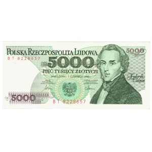 PRL, 5000 złotych 1986 - seria BT