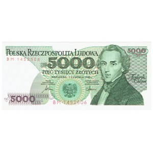 PRL, 5000 złotych 1986 - seria BM
