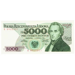 PRL, 5000 złotych 1982 B