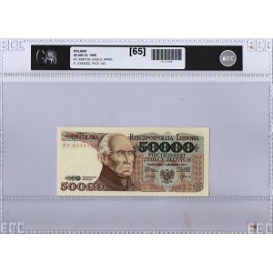 PRL, 50000 złotych 1989 AC