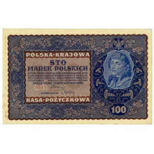 II RP, 100 marek polskich 1919 ID SERJA T