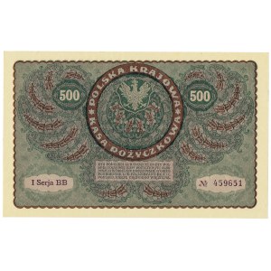 II RP, 500 marek polskich 1919 I SERJA BB