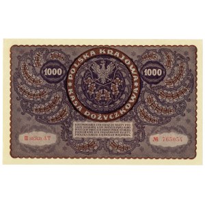 II RP, 1000 marek polskich 1919 III SERJA AT