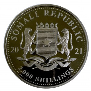 Somálsko, 2000 šilingov 2021 - 1 kg Ag